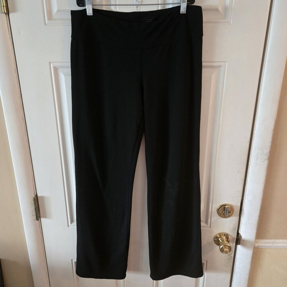 Y2K Flare Sweatpants Womens Large Black Super Stretch Pants Boho Lounge Goth